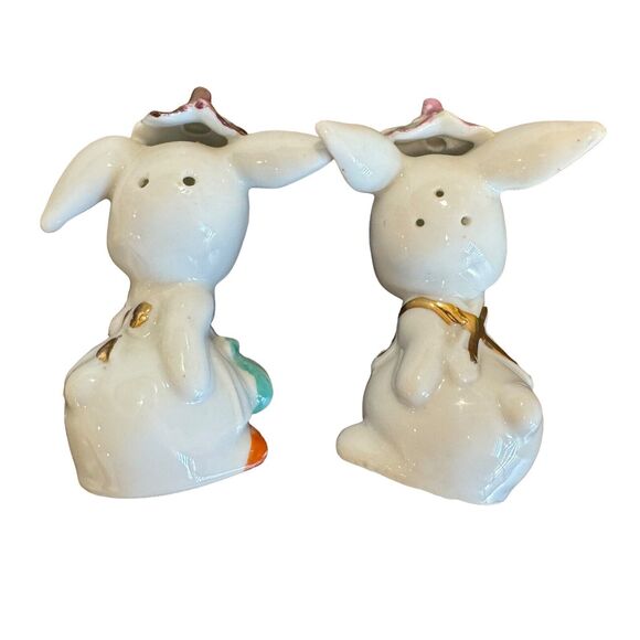 Vintage “Salty & Peppy” Anthropomorphic Bunny Rabbit Salt & Pepper Shaker Set - Picture 3 of 12